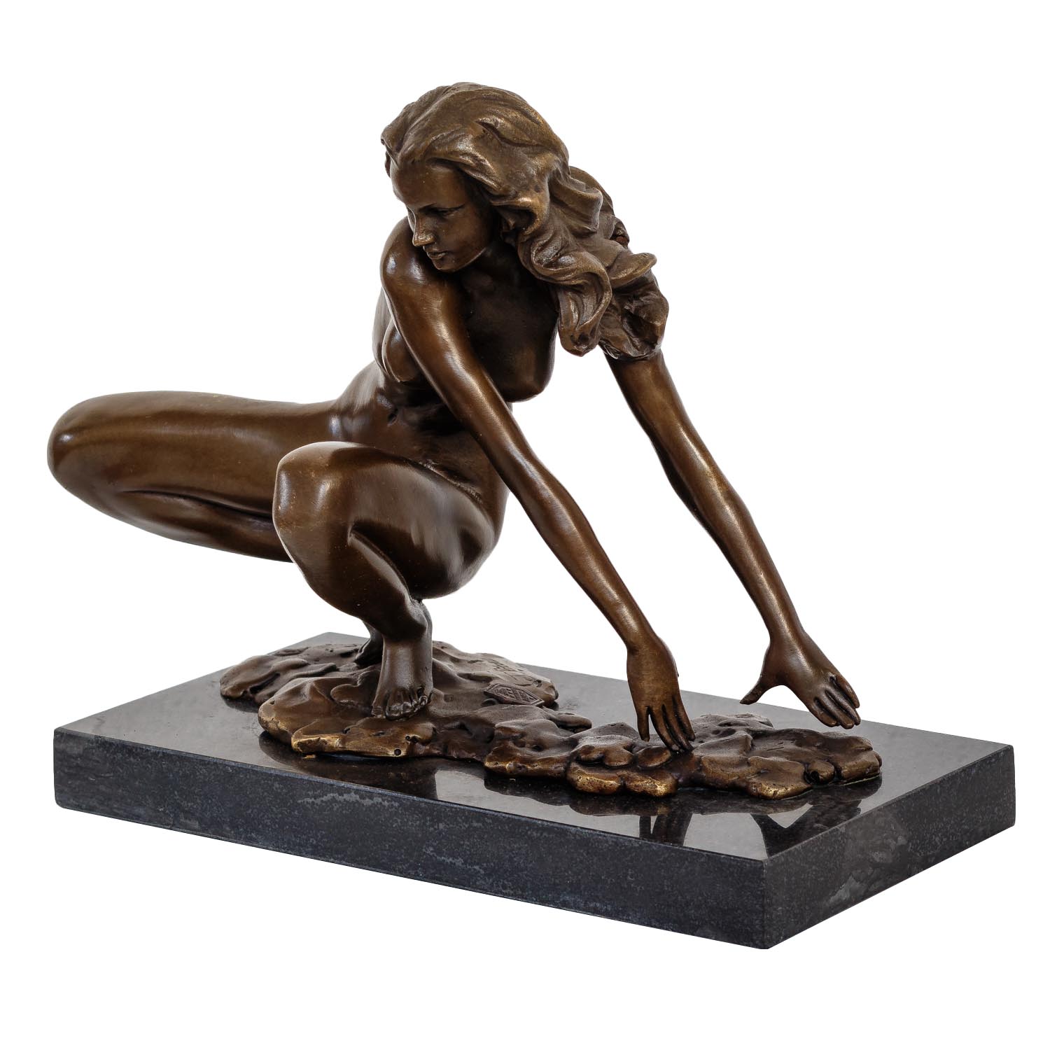 Bronzeskulptur Erotik erotische Kunst Frau im Antik-Stil Bronze Figur 23cm