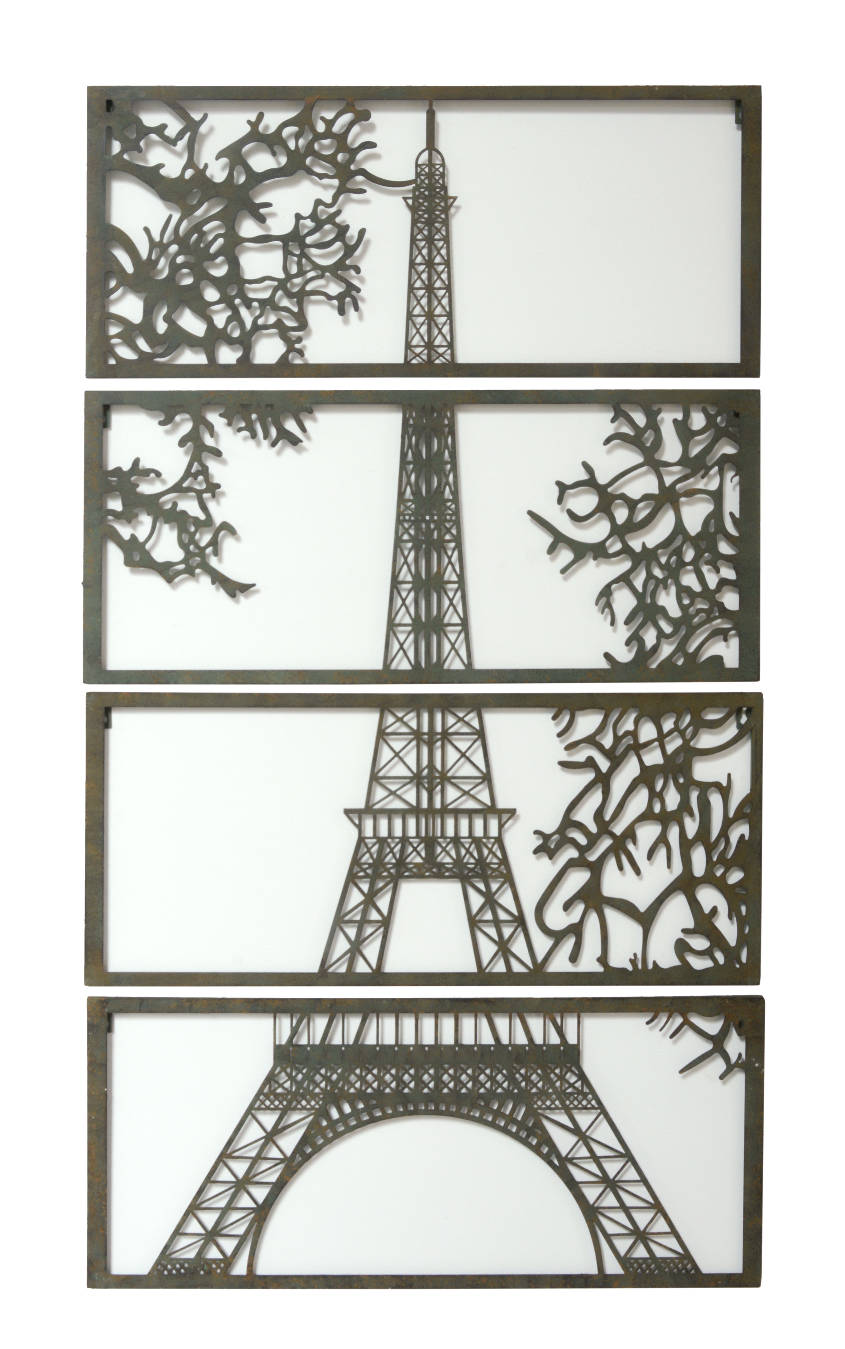 Ein Wandbild aus vier Paneelen Eiffelturm Paris Replikat Retro Design Dekoration