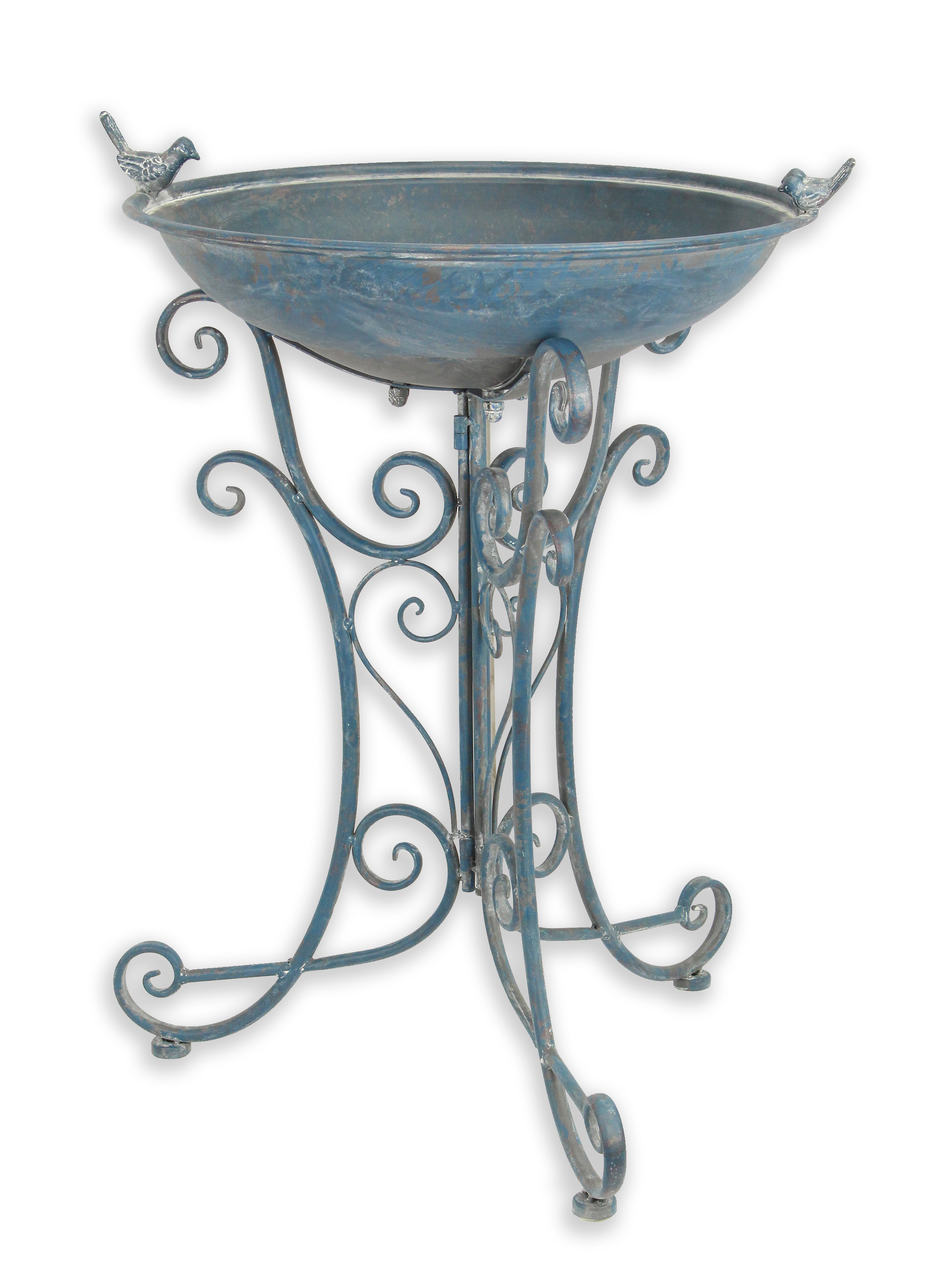 Ein Paar eiserne Vogelbäder, altblau Replikat Retro Design Dekoration