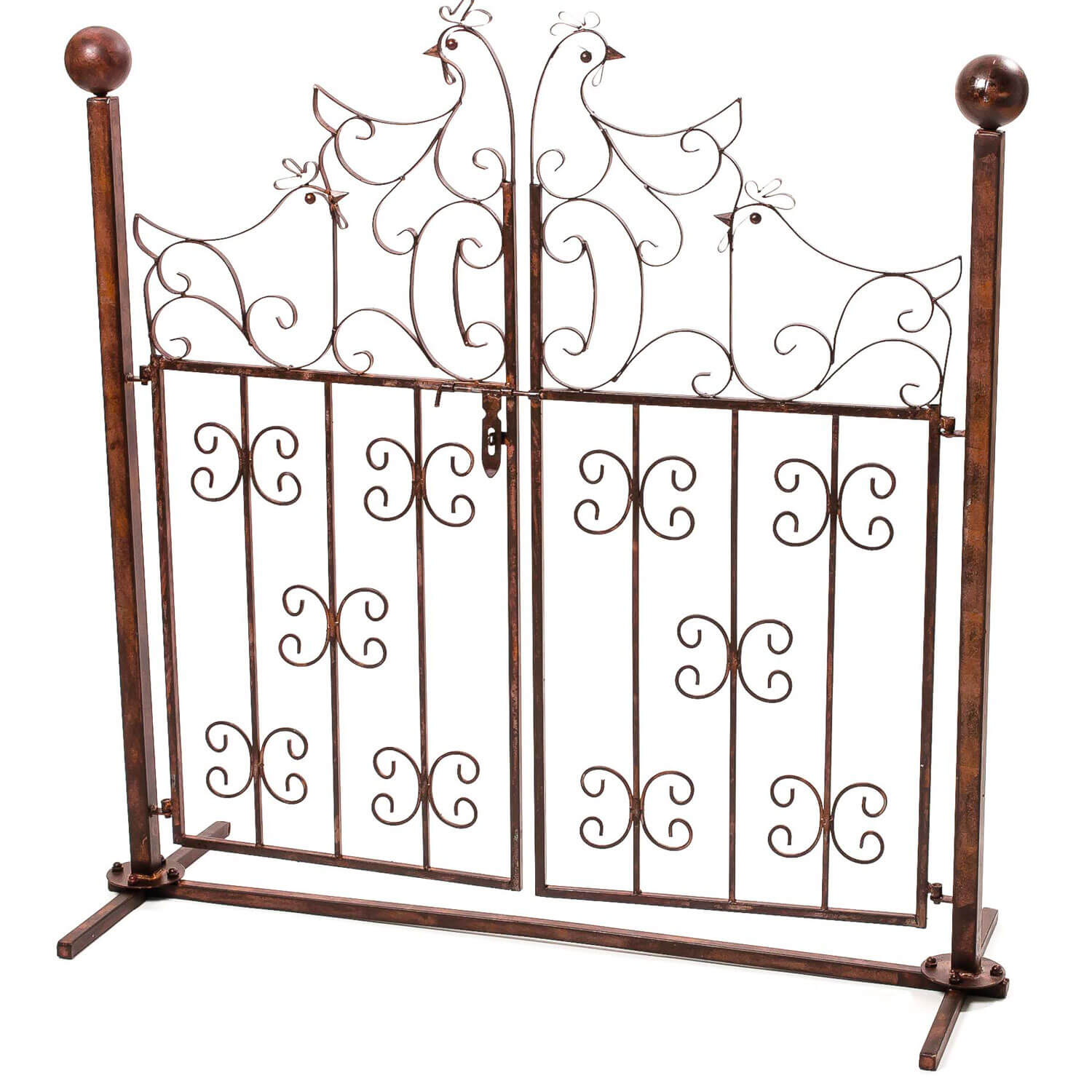 Dekoration Gartentür Gartentor Hühner Eisen antik Stil Garten Tor gates iron