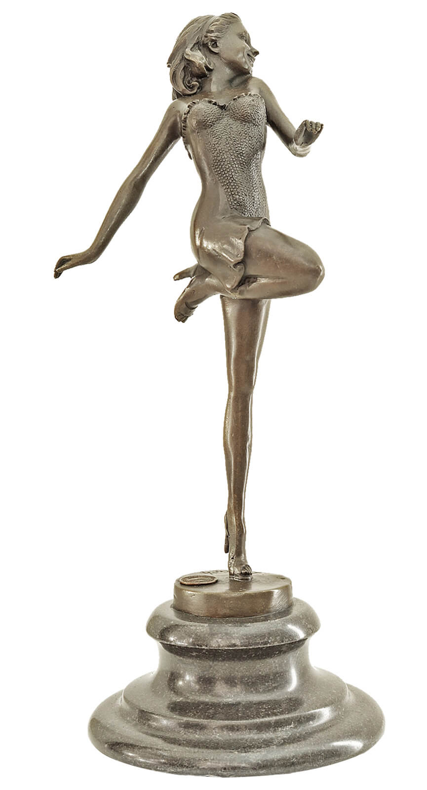 Bronzeskulptur Tänzerin Frau im Antik-Stil Bronze Figur Statue 29cm