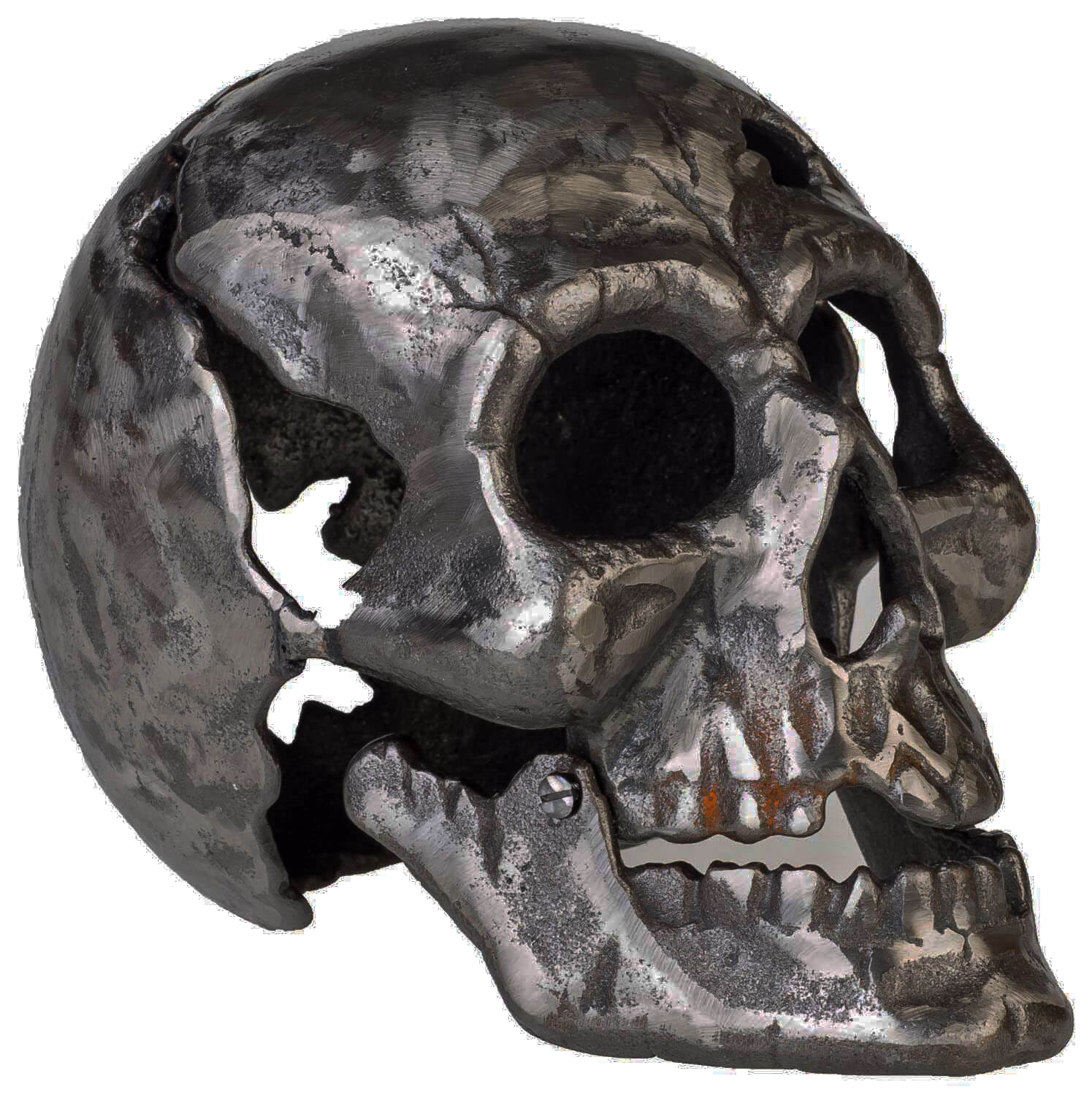 Eisenfigur Totenkopf Figur Skulptur Eisen Antik-Stil 23cm (b)