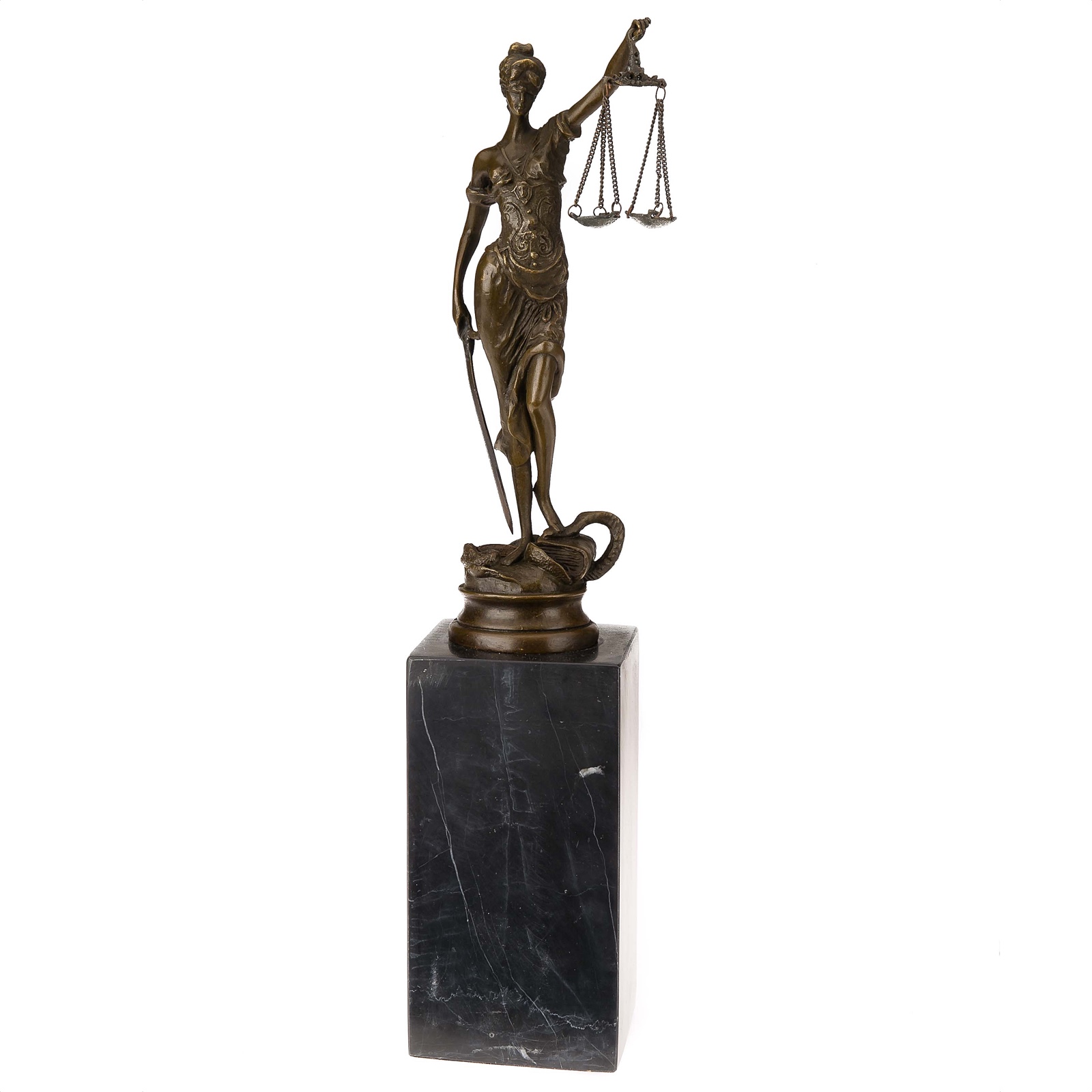 Bronzeskulptur Justitia Justizia Bronze Figur Skulptur im Antik-Stil - 34cm